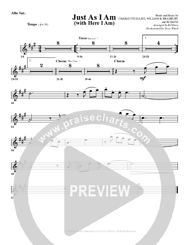 Just As I Am (with Here I Am) Alto Sax (G3 Worship)