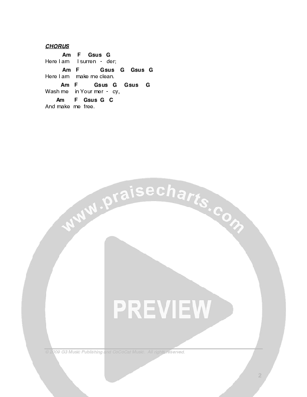 Just As I Am (with Here I Am) Chord Chart (G3 Worship)