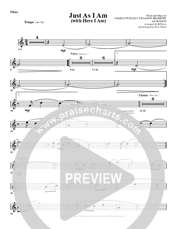 Just As I Am (with Here I Am) Oboe (G3 Worship)