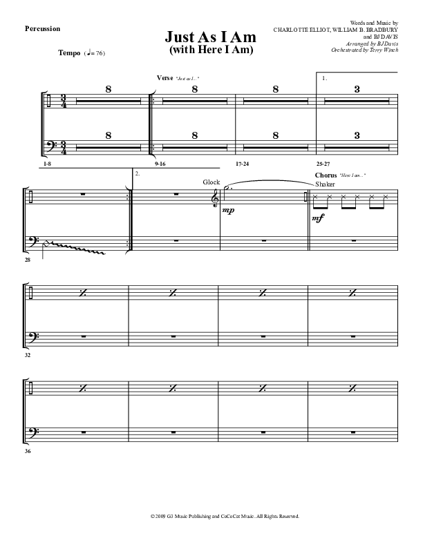 Just As I Am (with Here I Am) Percussion (G3 Worship)
