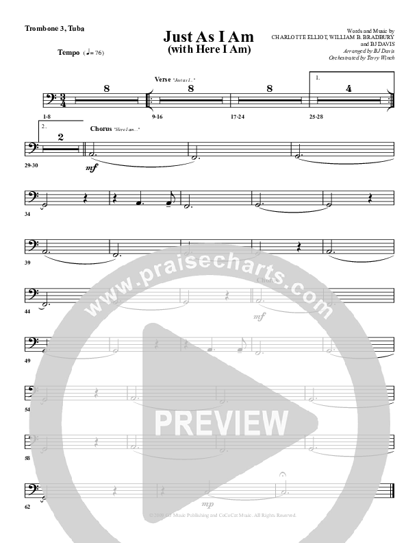 Just As I Am (with Here I Am) Trombone 3/Tuba (G3 Worship)