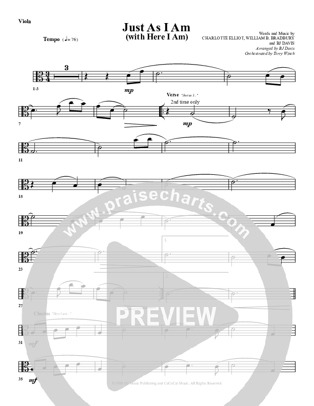 Just As I Am (with Here I Am) Viola (G3 Worship)