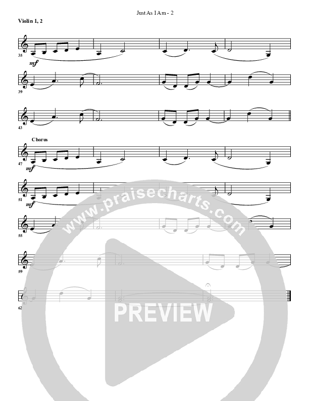 Just As I Am (with Here I Am) Violin 1/2 (G3 Worship)