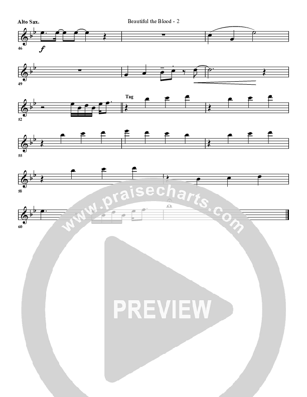 Beautiful The Blood Alto Sax (G3 Worship)