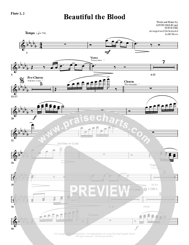 Beautiful The Blood Flute 1/2 (G3 Worship)