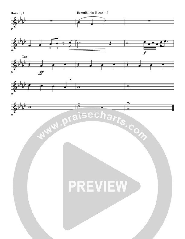 Beautiful The Blood French Horn 1/2 (G3 Worship)