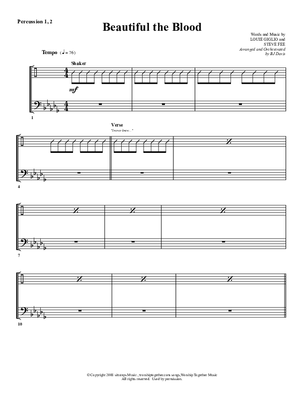 Beautiful The Blood Percussion (G3 Worship)