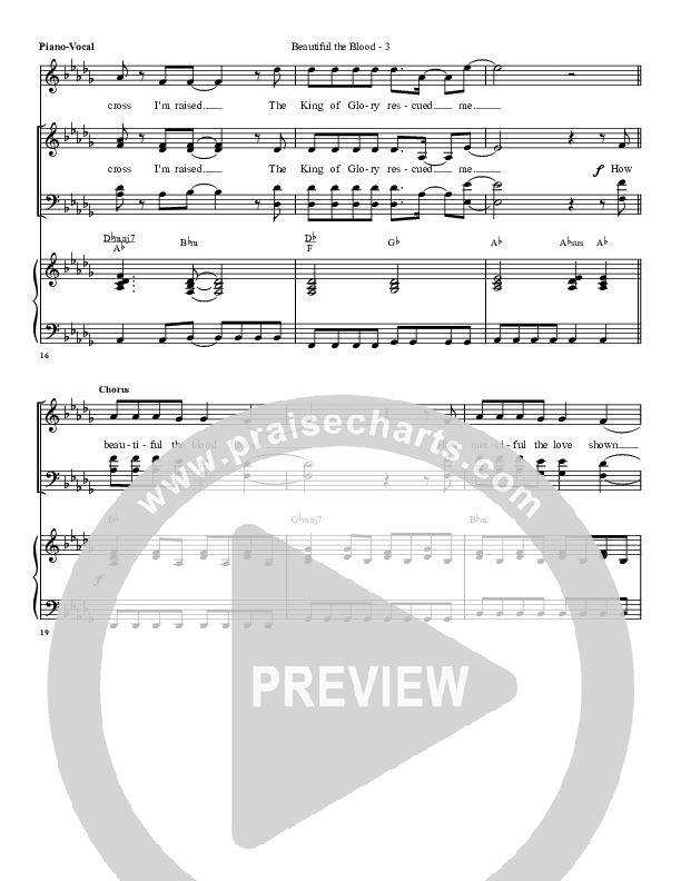 Beautiful The Blood Piano/Vocal (G3 Worship)