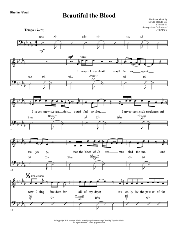Beautiful The Blood Rhythm/Vocal (G3 Worship)