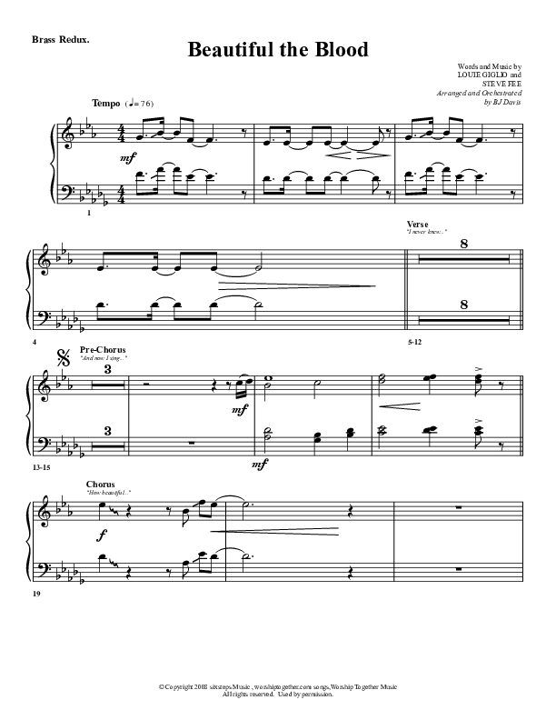 Beautiful The Blood Synth Brass (G3 Worship)