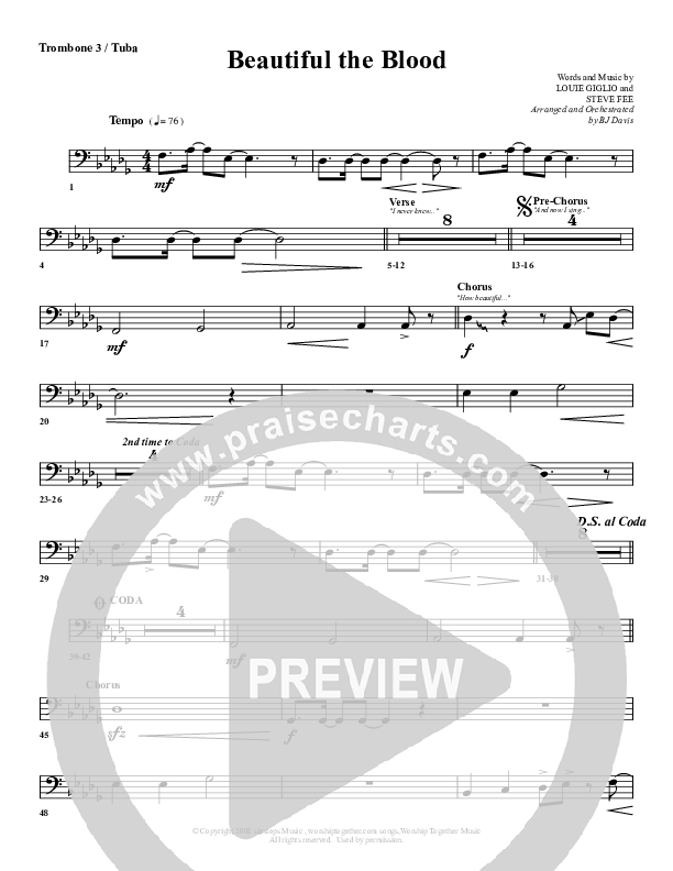 Beautiful The Blood Trombone 3 (G3 Worship)