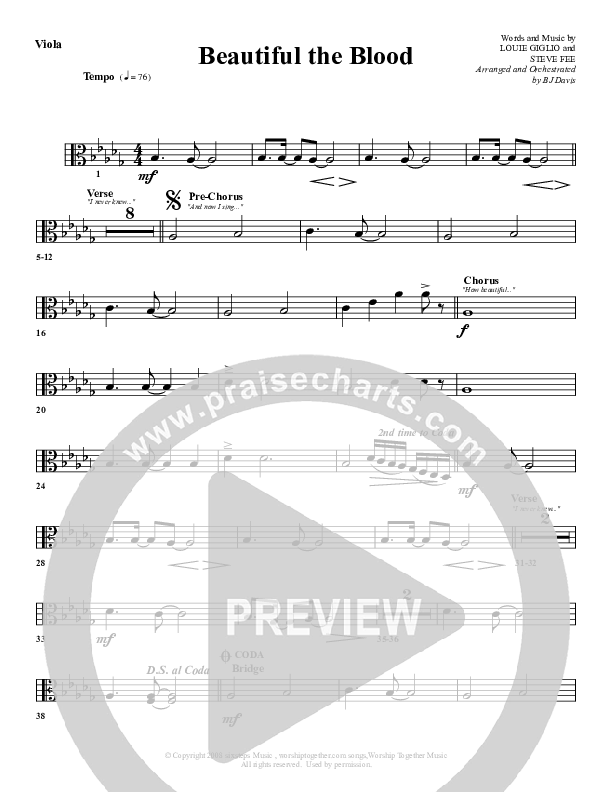 Beautiful The Blood Viola (G3 Worship)