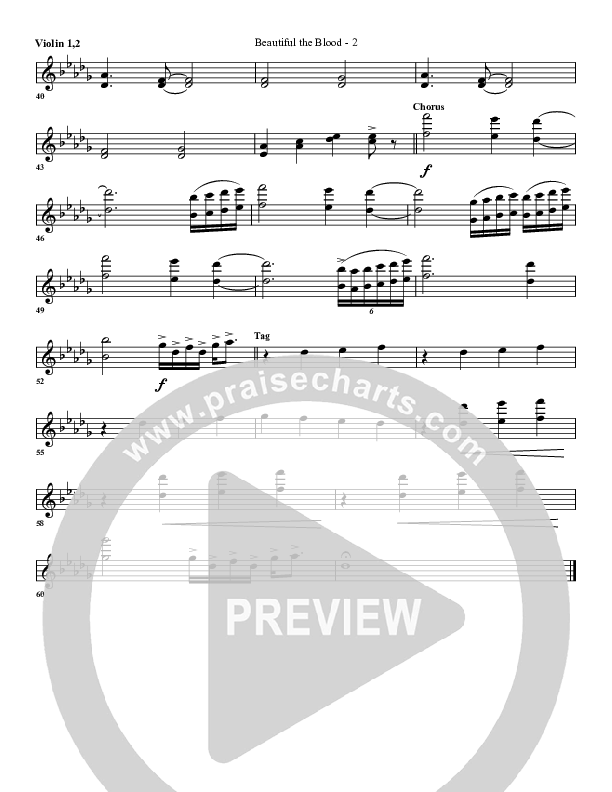 Beautiful The Blood Violin 1/2 (G3 Worship)