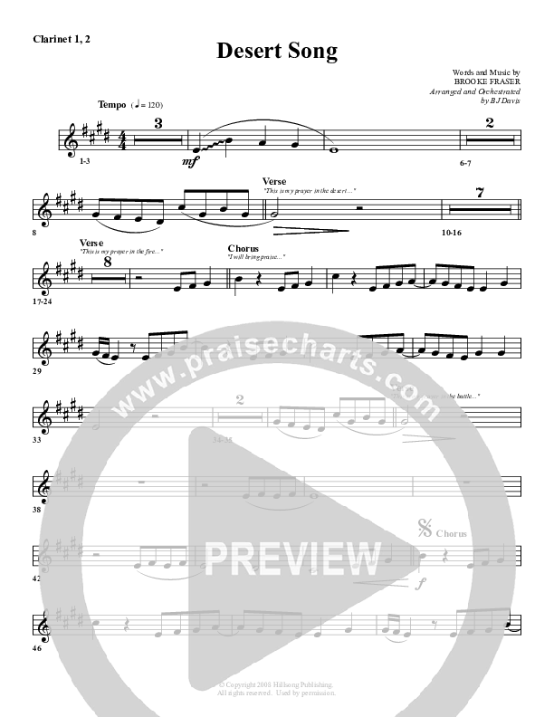 Desert Song Clarinet 1/2 (G3 Worship)