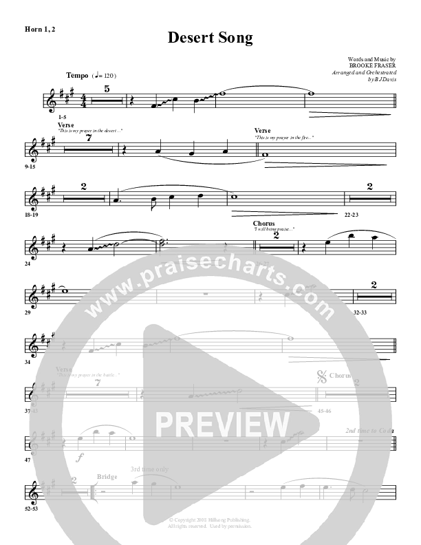 Desert Song French Horn 1/2 (G3 Worship)