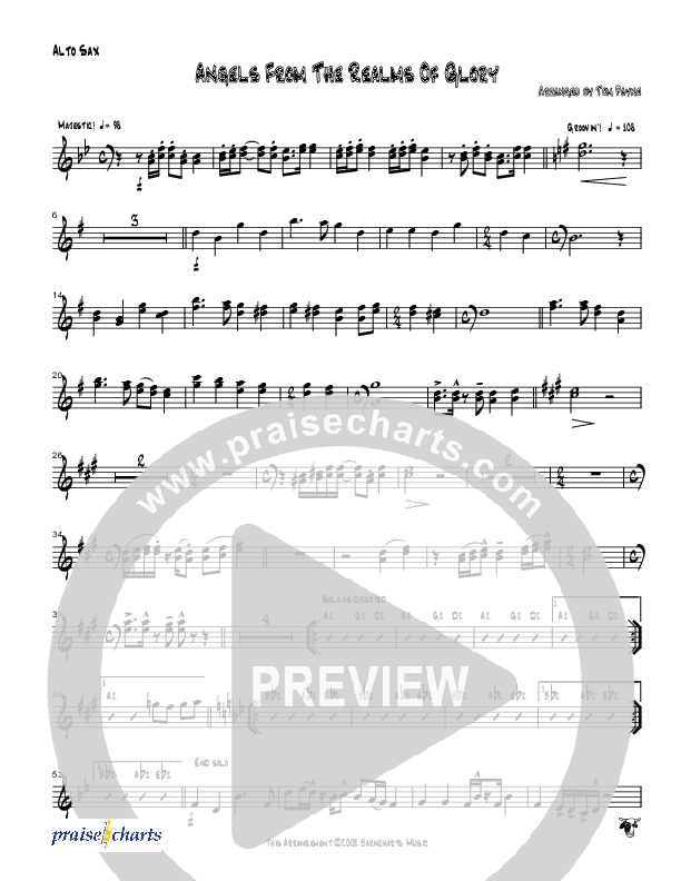 Angels From The Realms Of Glory (Instrumental) Alto Sax (Tom Payne)