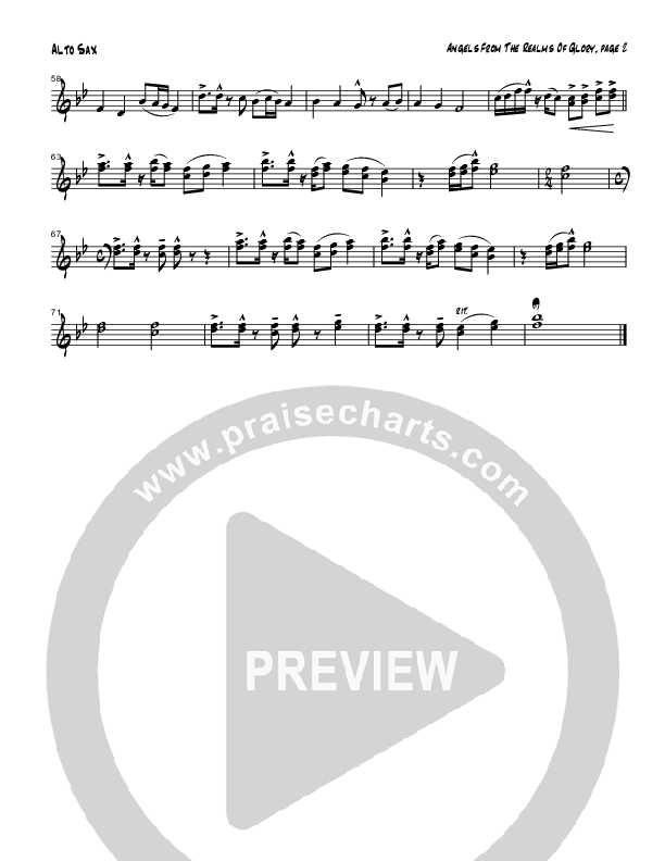 Angels From The Realms Of Glory (Instrumental) Alto Sax (Tom Payne)