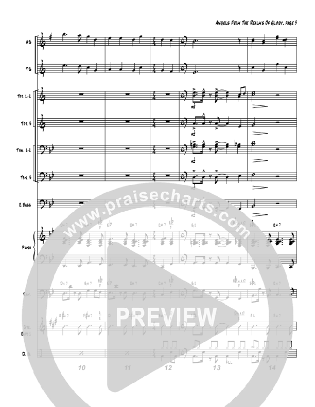 Angels From The Realms Of Glory (Instrumental) Conductor's Score (Tom Payne)