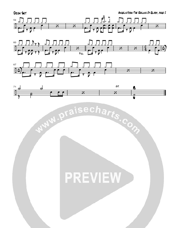 Angels From The Realms Of Glory (Instrumental) Drum Set (Tom Payne)