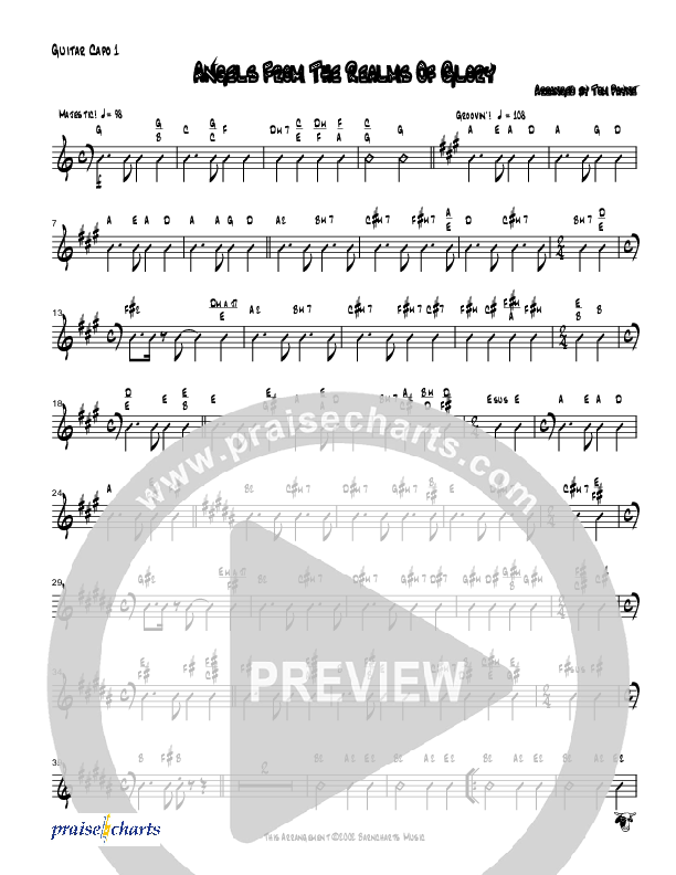 Angels From The Realms Of Glory (Instrumental) Guitar (Tom Payne)