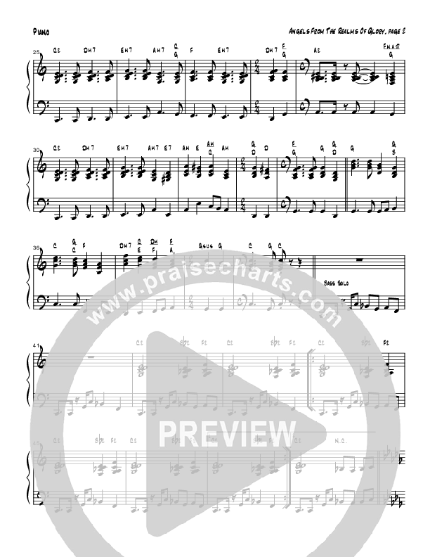 Angels From The Realms Of Glory (Instrumental) Piano Sheet (Tom Payne)