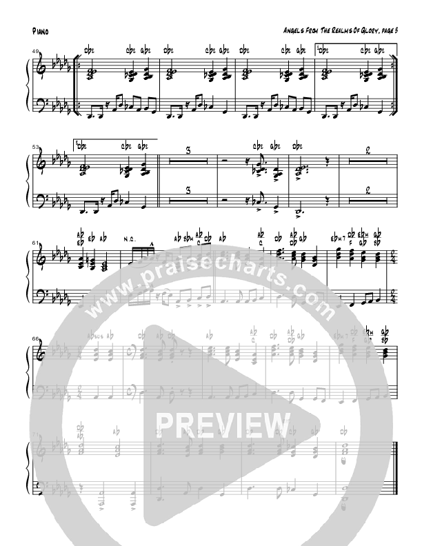 Angels From The Realms Of Glory (Instrumental) Piano Sheet (Tom Payne)