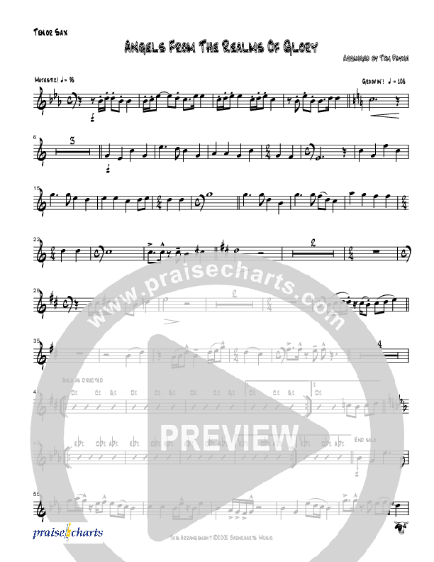 Angels From The Realms Of Glory (Instrumental) Tenor Sax 2 (Tom Payne)