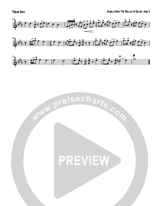Angels From The Realms Of Glory (Instrumental) Tenor Sax 2 (Tom Payne)