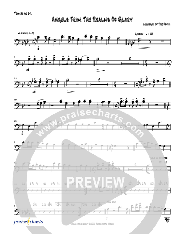 Angels From The Realms Of Glory (Instrumental) Trombone 1/2 (Tom Payne)