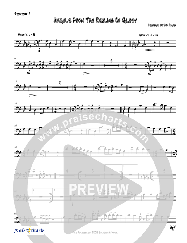 Angels From The Realms Of Glory (Instrumental) Trombone 3 (Tom Payne)