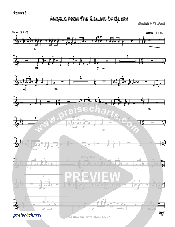 Angels From The Realms Of Glory (Instrumental) Trumpet 3 (Tom Payne)