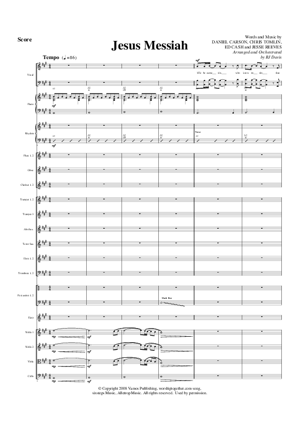 Jesus Messiah Conductor's Score (G3 Worship)