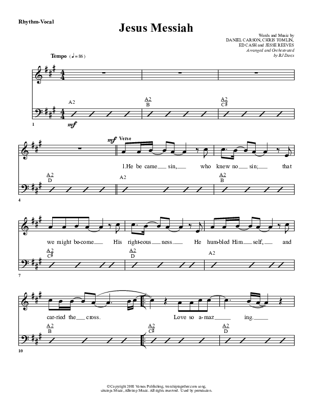 Jesus Messiah Rhythm/Vocal (G3 Worship)
