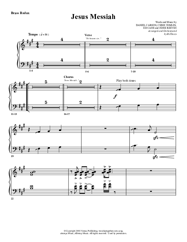 Jesus Messiah Synth Brass (G3 Worship)