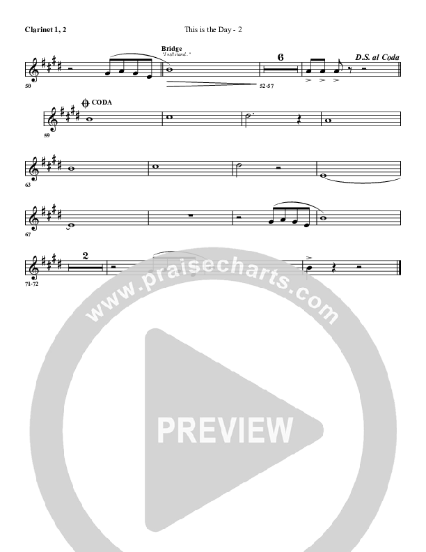 Today Is The Day Clarinet 1/2 (G3 Worship)