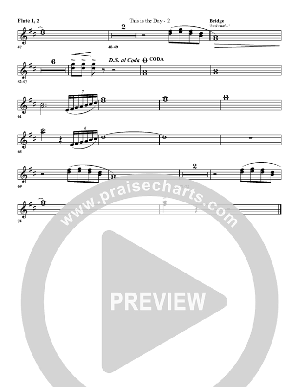 Today Is The Day Flute 1/2 (G3 Worship)