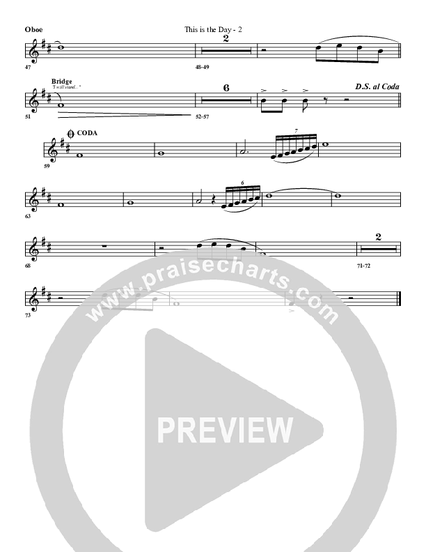 Today Is The Day Oboe (G3 Worship)