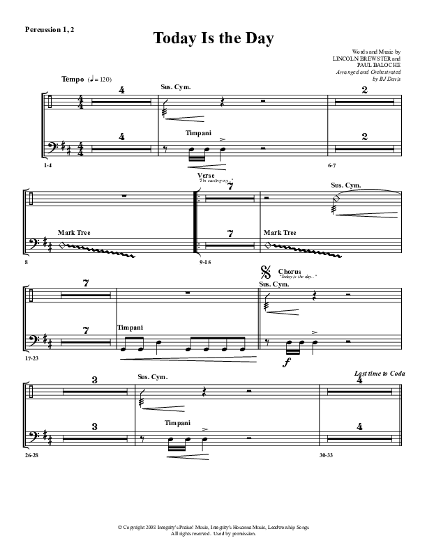 Today Is The Day Percussion 1/2 (G3 Worship)