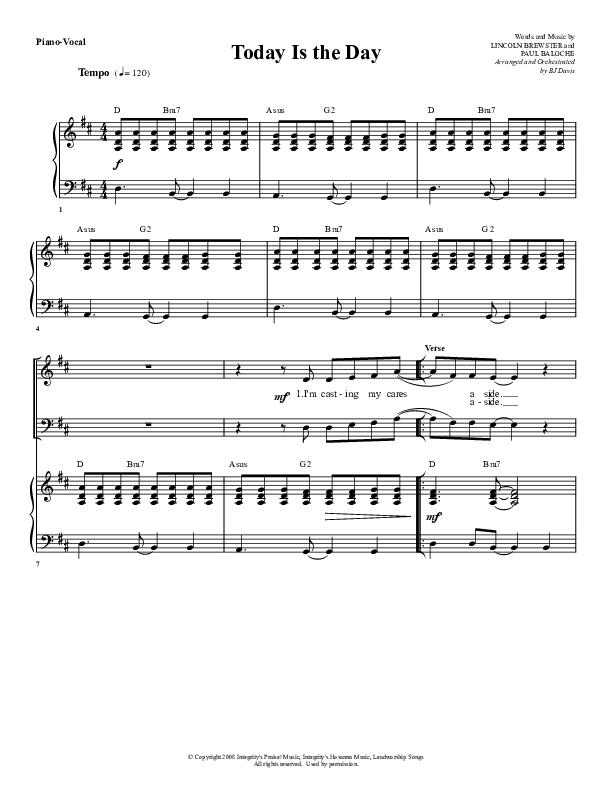 Today Is The Day Piano/Vocal & Lead (G3 Worship)