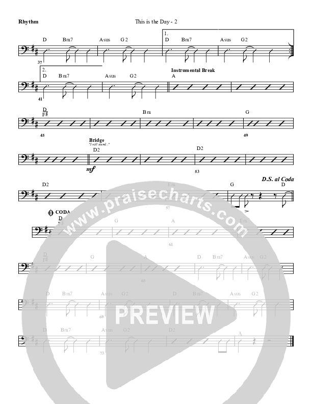 Today Is The Day Rhythm Chart (G3 Worship)