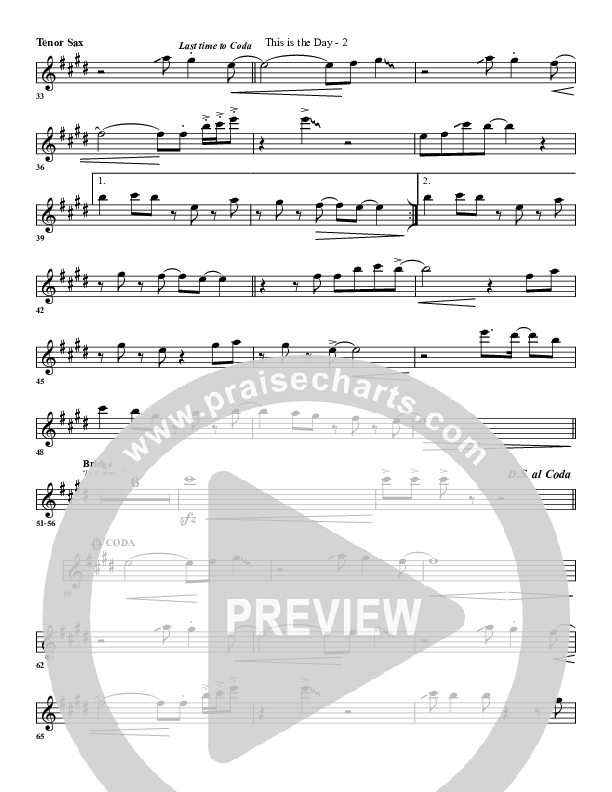 Today Is The Day Tenor Sax 2 (G3 Worship)