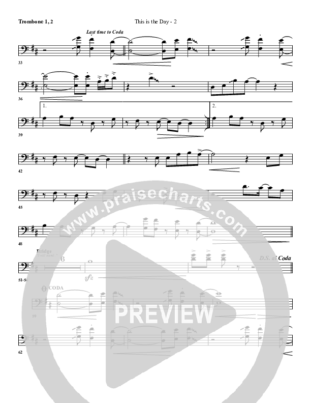 Today Is The Day Trombone 1/2 (G3 Worship)