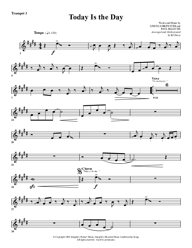 Today Is The Day Trumpet 3 (G3 Worship)