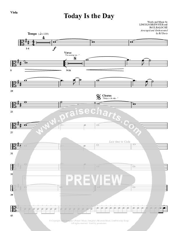 Today Is The Day Viola (G3 Worship)