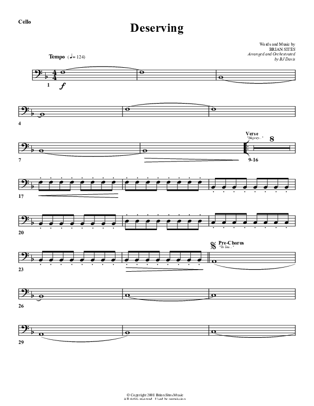 Deserving Cello (G3 Worship)