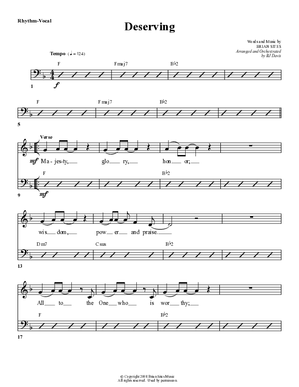 Deserving Rhythm/Vocal (G3 Worship)