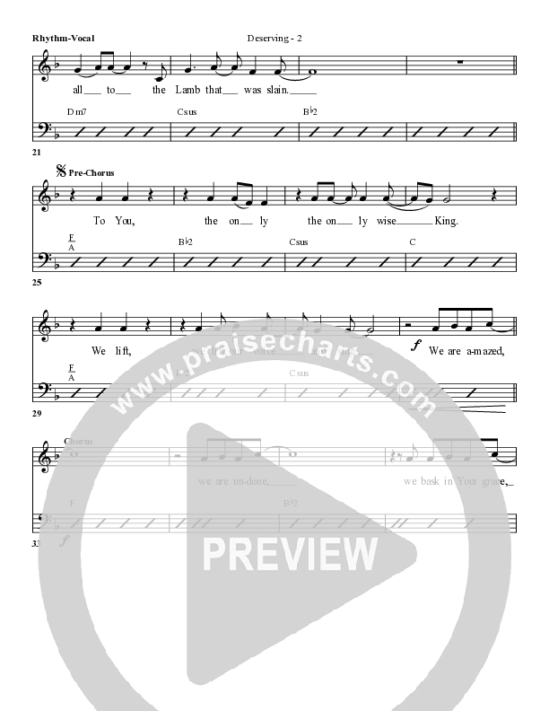 Deserving Rhythm/Vocal (G3 Worship)