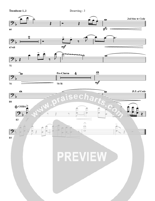 Deserving Trombone 1/2 (G3 Worship)