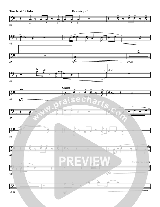 Deserving Trombone 3/Tuba (G3 Worship)