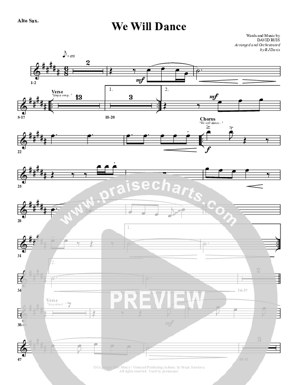 We Will Dance Alto Sax (G3 Worship)